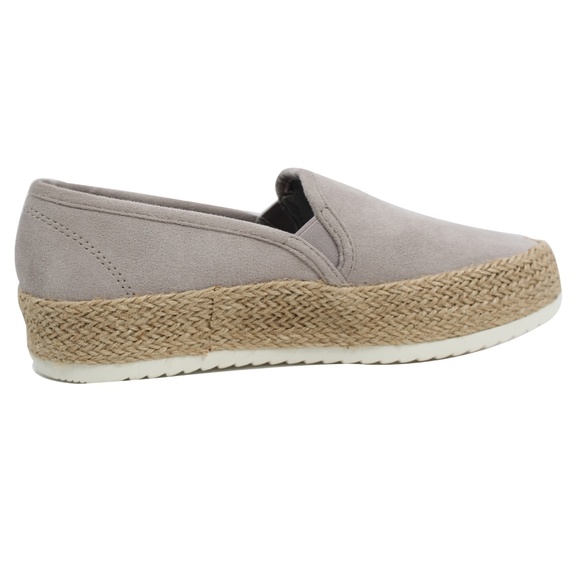 Light Grey Faux Suede Espadrille Slip On Loafer - Picture 3 of 6